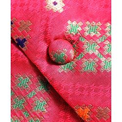Babyhug Cotton Woven Full Sleeves Kurta Pyjama Set With Hand Block Print - Dark Pink