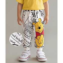 Babyhug Disney Terry Knit Full Length Winnie The Pooh Printed Lounge Pant - White