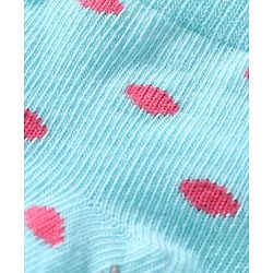 Cute Walk by Babyhug Knit Ankle Length Antibacterial Anti Skid Socks with Stripes & Polka Dots Design Pack of 3 - White Light Blue & Yellow