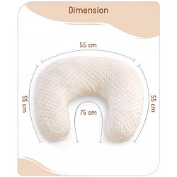 Babyhug Sleeping Bag Feeding Pillow & Blanket Combo Set with Giraffe Embroidery - White
