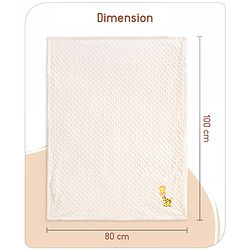 Babyhug Sleeping Bag Feeding Pillow & Blanket Combo Set with Giraffe Embroidery - White
