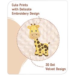Babyhug Sleeping Bag Feeding Pillow & Blanket Combo Set with Giraffe Embroidery - White