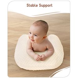 Babyhug Sleeping Bag Feeding Pillow & Blanket Combo Set with Giraffe Embroidery - White