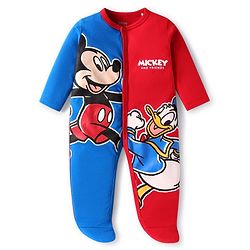 Babyhug Disney Interlock Knit Full Sleeves Footed Sleep Suits with Disney Princess Graphics Pack of 3 - Pink White & Light Green main image 1
