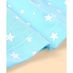 Babyhug Cotton Knit Full Sleeves Night Suit Star Print- Light Blue