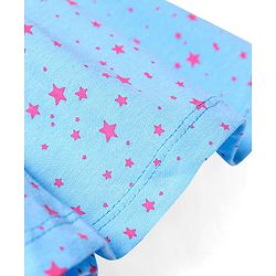 Babyhug Single Jersey Knit Sleeveless Frock With Star Print - Light Blue