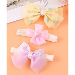 Babyhug Headbands Free Size Pack of 3 - Multicolor