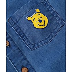 Babyhug Disney Single Jersey Knit Full Sleeves Shirt & Jeans Set With T-Shirt & Winnie The Pooh Graphics - Blue