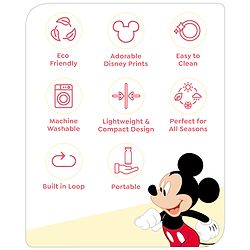 Babyhug Disney Premium Cotton Bottle Cover Cool Mickey Theme Pack of 2 (Medium)- Red And White