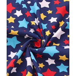 Babyhug Cotton Knit Hooded Wrapper with Star Print L 76.2 x B 76.2 cm - Navy Blue