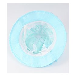 Babyhug Cotton Bucket Hat with Floral Applique - Light Blue