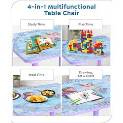 Babyhug Disney Frozen Multipurpose Study Table with 2 Chairs - Purple