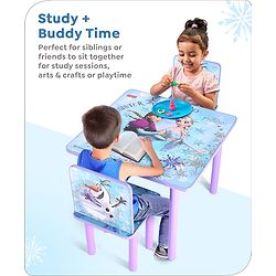 Babyhug Disney Frozen Multipurpose Study Table with 2 Chairs - Purple