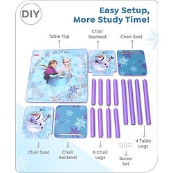 Babyhug Disney Frozen Multipurpose Study Table with 2 Chairs - Purple