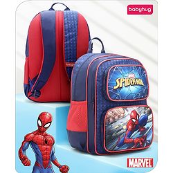 Babyhug Marvel Spiderman School Backpack Blue - Height 15.8 Inches(Backstrap Print May Vary)