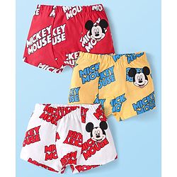 Babyhug Disney Interlock Knit Sleeveless Slips With Minnie Mouse Graphics Pack of 3 - Purple Pink & Orange main image 0