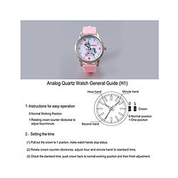 Babyhug Analog Watch Unicorn Print With Beaded Bracelet Set - Pink