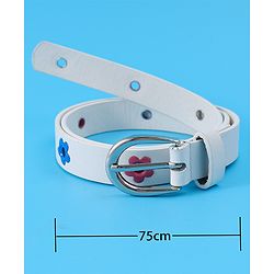 Babyhug Belt with Floral Applique - White
