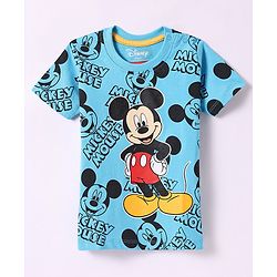Babyhug Disney Single Jersey Knit Half Sleeves T-Shirt with Mickey Mouse Graphic - White