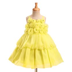 Babyhug Full Sleeves 3D Applique Yoke with Glitter Flare Party Frock with Bow Applique - Hot Pink main image 0