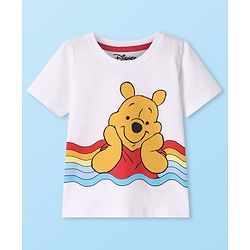 Babyhug Disney Single Jersey Knit Half Sleeves T-Shirt with Mickey Mouse Graphic - Light Blue