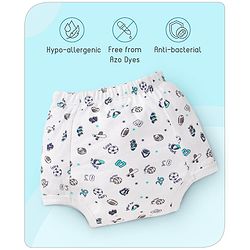 Babyhug 100% Cotton Reusable Sports Theme Print Potty Training Pull Up Padded Pants Pack of 1 - Size 0 (9 - 12 months) - Grey