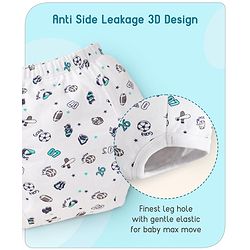 Babyhug 100% Cotton Reusable Sports Theme Print Potty Training Pull Up Padded Pants Pack of 1 - Size 0 (9 - 12 months) - Grey