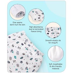 Babyhug 100% Cotton Reusable Sports Theme Print Potty Training Pull Up Padded Pants Pack of 1 - Size 0 (9 - 12 months) - Grey