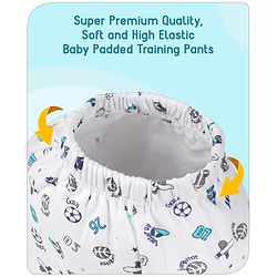 Babyhug 100% Cotton Reusable Sports Theme Print Potty Training Pull Up Padded Pants Pack of 1 - Size 0 (9 - 12 months) - Grey
