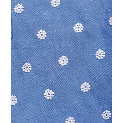 Babyhug Cotton Woven Full Sleeves Kurta & Pyjama Set With Floral Embroidery - Blue