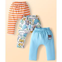 Babyhug Interlock Knit Full Length Diaper Pants Koala & Stars Print Pack of 3 - Multicolour main image 0