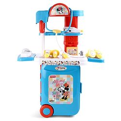 Babyhug Disney Mickey & Friends Doctor Trolley for Kids| Kids Doctors Play Set trolley, Medical Trolley Cart for Kids with 18 Pcs - Blue & Red