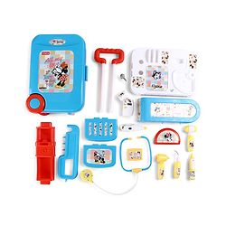 Babyhug Disney Mickey & Friends Doctor Trolley for Kids| Kids Doctors Play Set trolley, Medical Trolley Cart for Kids with 18 Pcs - Blue & Red