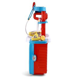 Babyhug Disney Mickey & Friends Doctor Trolley for Kids| Kids Doctors Play Set trolley, Medical Trolley Cart for Kids with 18 Pcs - Blue & Red
