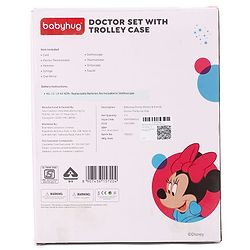 Babyhug Disney Mickey & Friends Doctor Trolley for Kids| Kids Doctors Play Set trolley, Medical Trolley Cart for Kids with 18 Pcs - Blue & Red