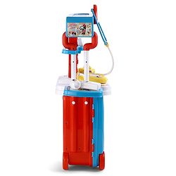 Babyhug Disney Mickey & Friends Doctor Trolley for Kids| Kids Doctors Play Set trolley, Medical Trolley Cart for Kids with 18 Pcs - Blue & Red