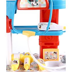 Babyhug Disney Mickey & Friends Doctor Trolley for Kids| Kids Doctors Play Set trolley, Medical Trolley Cart for Kids with 18 Pcs - Blue & Red