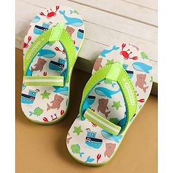 Cute Walk by Babyhug Flip Flops Monster Print - Blue main image 1