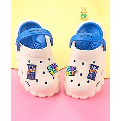Cute Walk by Babyhug Clogs with Back Strap & Text Applique - Blue
