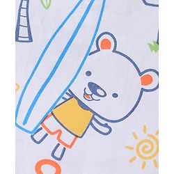 Babyhug 100% Cambric Woven Sleeveless Front Open Jhabla with Beach Theme Print Pack of 3 - Blue Coral & White