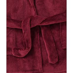 Babyhug Velour Knit Full Sleeves Hooded Bath Robe With Elastic At Waist & Deer Patch - Maroon