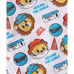 Babyhug 100% Cambric Woven Sleeveless Front Open Jhabla with Lion & Stripe Print Pack of 3 - Yellow White & Blue