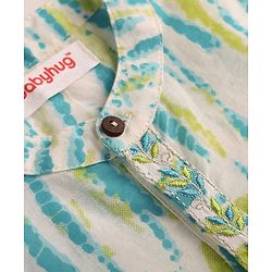 Babyhug Cotton Woven Full Sleeves Tie & Dye Kurta Dhoti Set - Blue