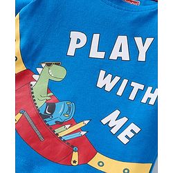 Babyhug Disney Single Jersey Knit Half Sleeves Dino Print T-Shirt & Shorts Set - Red & Blue