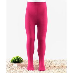Cute Walk by Babyhug Knit Antibacterial Solid Footed Tights - Pink