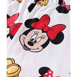 Babyhug Disney Single Jersey Knit Full Sleeves Nightsuit With Minnie Mouse Print - White & Red