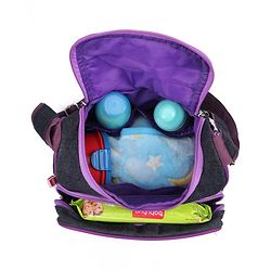 Babyhug Vogue Mini & Compact Denim Diaper Bag Quatrefoil Design - Purple