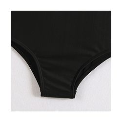 Babyhug Sleeveless V Cut Striped Swimsuit with Headband - Black