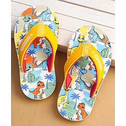 Cute Walk by Babyhug Flip Flops with Back Strap Closure & Unicorn Print - Green