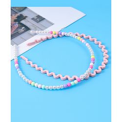 Babyhug Free Size Hair Bands With Pearl Detailing Pack Of 2 - Pink